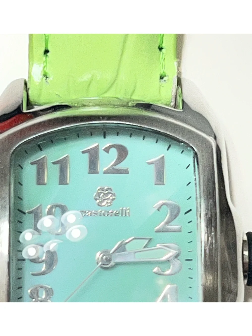 Pastorelli Ladies' Quartz Analog Stainless Steel Watch with Lime Leather Strap